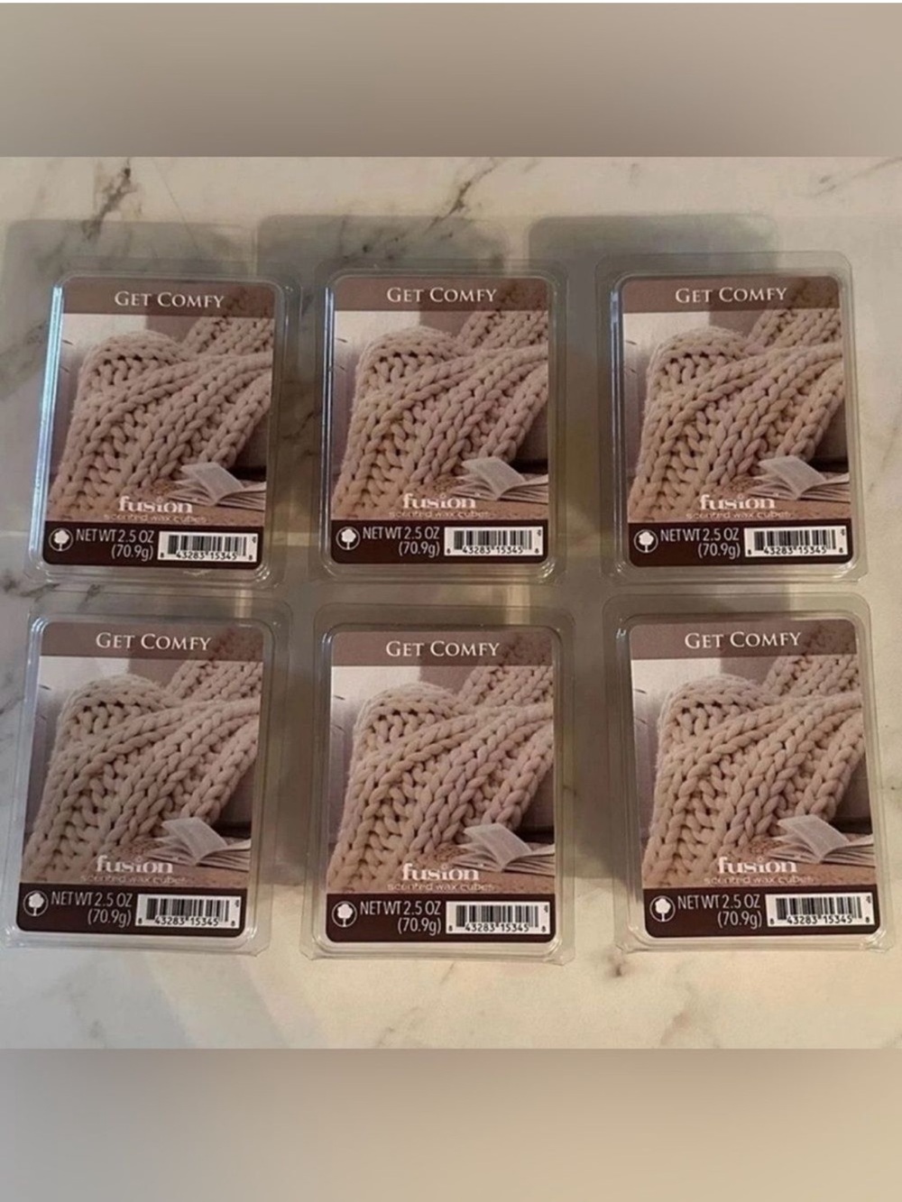Fusion GET COMFY 2.5oz Scented Wax Melts Lot of 6 NEW